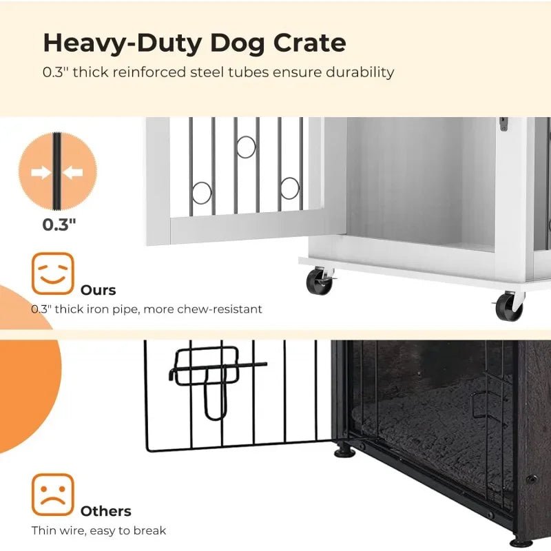 Rustic Wood Dog Crate Furniture | Dog Fence - PetLiveliest - PetLiveliest