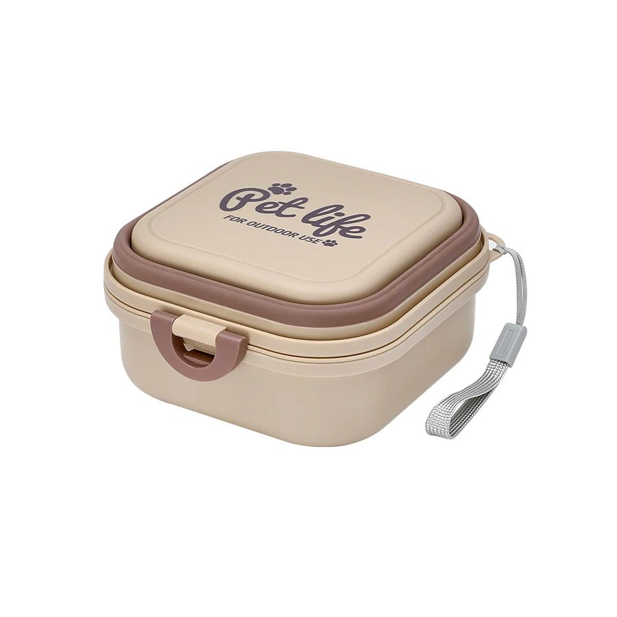 Thickened Folding Pet Bowls Outdoor Double Bowls Tableware Travel Feeder - PetLiveliest - PetLiveliest